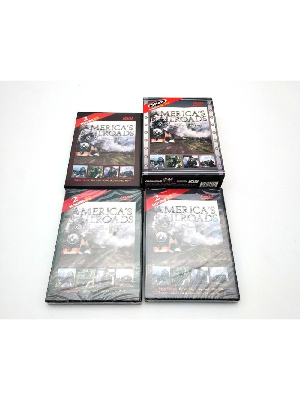 Americas Railroads Steam Train Legacy DVD Lot 3 Pack Railroad Trains